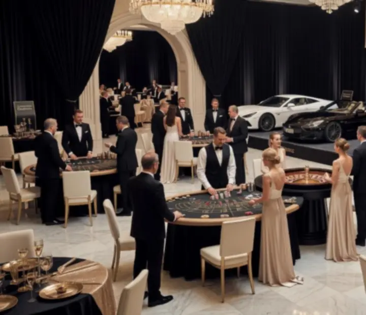 Casino Night dla firmy motoryzacyjnej z profesjonalnymi stołami i dealerami