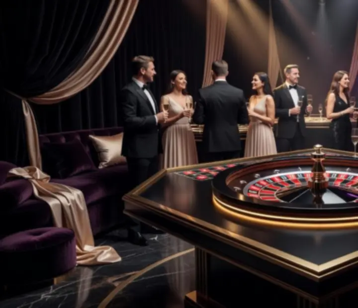 Wydzielona strefa ruletki na eleganckim evencie