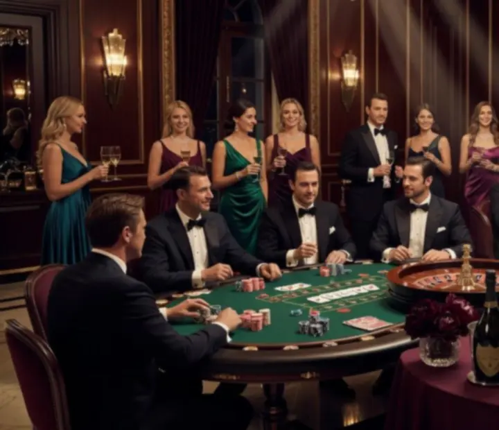 Urodzinowe przyjęcie w stylu Casino Royale z kasynową scenografią
